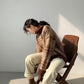 Autumn Winter  Women Fashion Sweater Casual Knitting Plaid Sweater  Round Neck Pullovers Loose Casual Long Sleeve Sweater