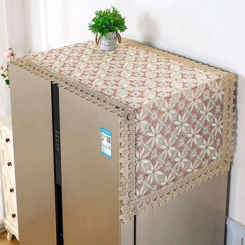 Lace Yarn Embroidery Refrigerator Towel Single Door To The Refrigerator Dust Cover Washing Machine Cover Cloth Multi-purpose Cover Towel