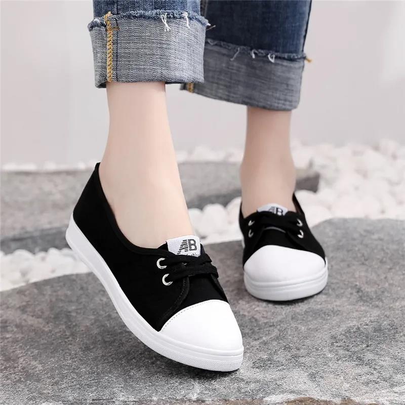 Little White Shoes Women Spring and Summer Casual Shallow Mouth White Shoes Summer Breathable Canvas Shoes Women