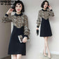 Leopard Ruffled Long Sleeve Dress Female 2019 Spring Fashion Doll Collar Long A Word Bottom Dresses