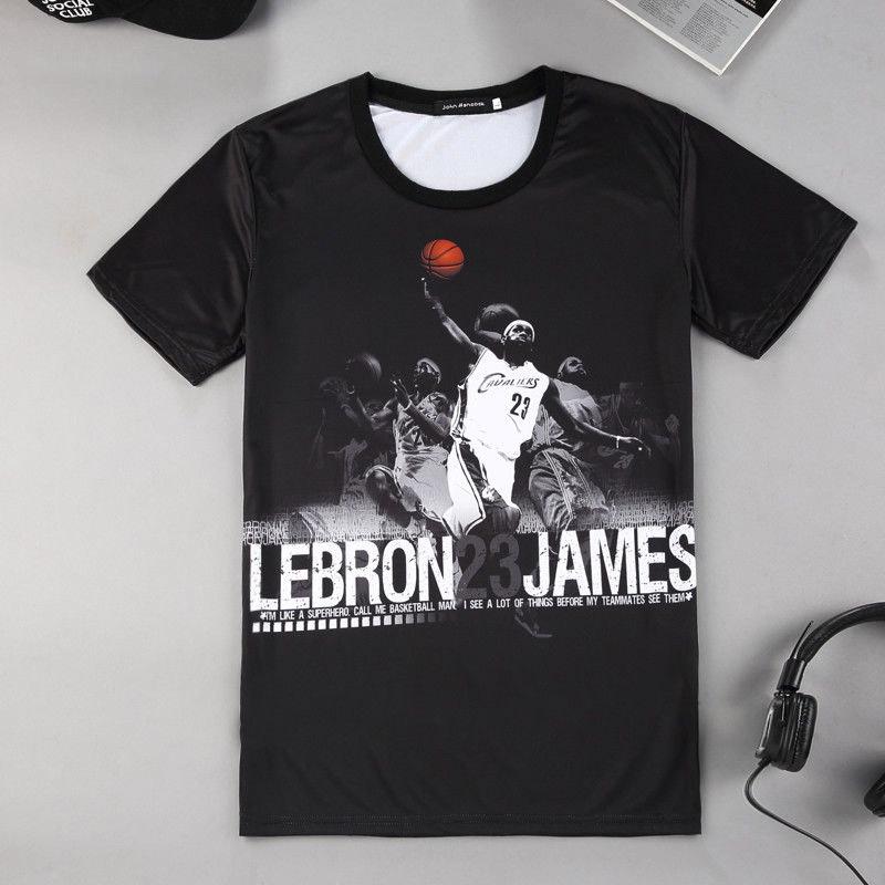 Large size basketball clothes men's summer 3D printing short-sleeved T-shirt basketball star T-shirt