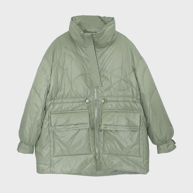 Pure Winter Lightweight Down Jacket Women Thick Warm Batwing Long Sleeve Loose Doudoune Pocket Ultra Light Duck Down