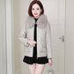 PU Leather Down Cotton Jacket Women's Short Leather Jacket Thick Fur Collar Imitation Fur Korean Coat Winter