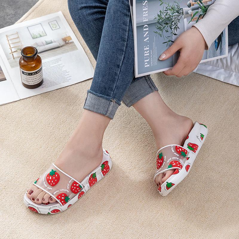 Summer Ladies Cartoon Non-slip Sandals  Slippers Home Soft-soled Bathroom Slippers Cartoon Cute Thick-soled Slippers