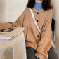 Pofulove Autumn Winter Warm Bottoming Cardigan Sweater Girl Student Loose Knitted Jacket Coat