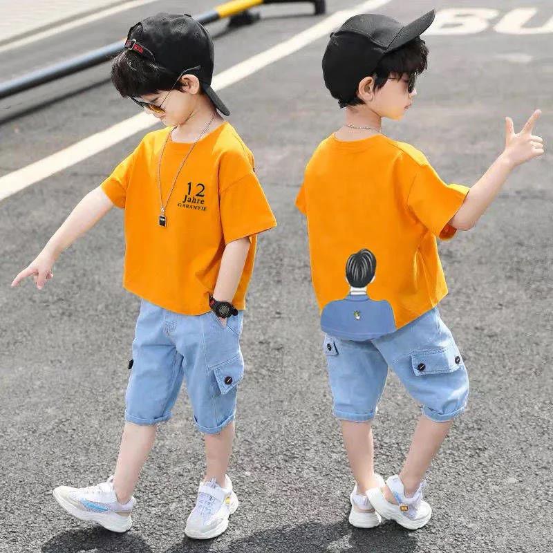Two-piece Suit Children's Clothing Boys Summer Suit Korean Handsome Children's Short-sleeved Children's Sports Boys