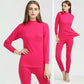 Women Long Sleeve Thermal Underwear Winter Thicken Tight Suit Sexy Pajamas Autumn Windproof Soft Lining High Elasticity Slim Comfortable Breathable