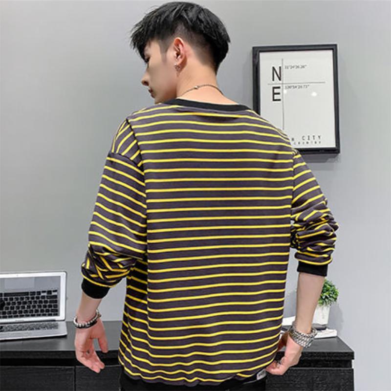 Men's Sweater Autumn Trend Tops Youth Striped Bottoming Long-sleeved Autumn Sweatshirts