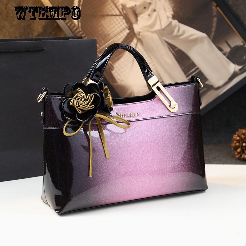 Cross Body Bag Leather Patent Leather Handbag Leather Handbag Simple Shoulder Bag Wild