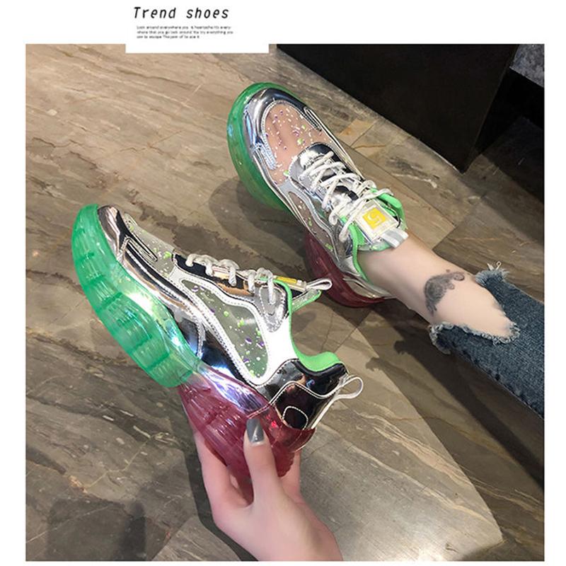 Summer Women Sneakers Fashion Comfortable Casual Dad Shoes Sequins Girl Graffiti Breathable Platform Shoes Woman Sandals