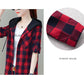 Boutique Plaid Jacket Women Hooded Windbreaker Trendy Slim Thin Coat Casual Comfort Top for Youth