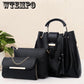 Trend three-piece handbags casual bag simple wild handbag tassel Messenger bag fashion