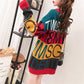 Letter Print Pullover Sweater Women Student Korean Loose Sweater Dress Top Autumn Winter Casual Bottoming Shirt Jumper