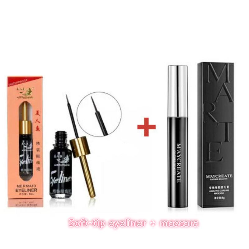 Eyeliner beauty Non-staining Quick-drying Waterproof Non-makeup Soft-head Hard-head Eyeliner 9ml