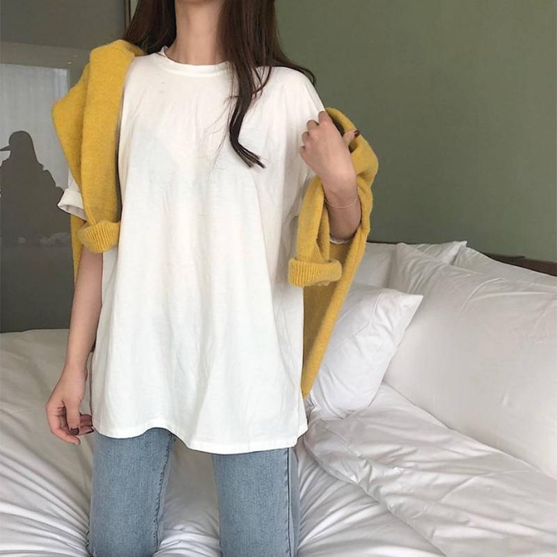 Pofulove Korean loose long sleeve pullover jacket tide milk blue sweater forest autumn and winter