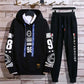 WTEMPO Spring & Fall Trend Pullover Suit Men Sports Suit Hooded Sweater and Casual Pants Campus Clothing