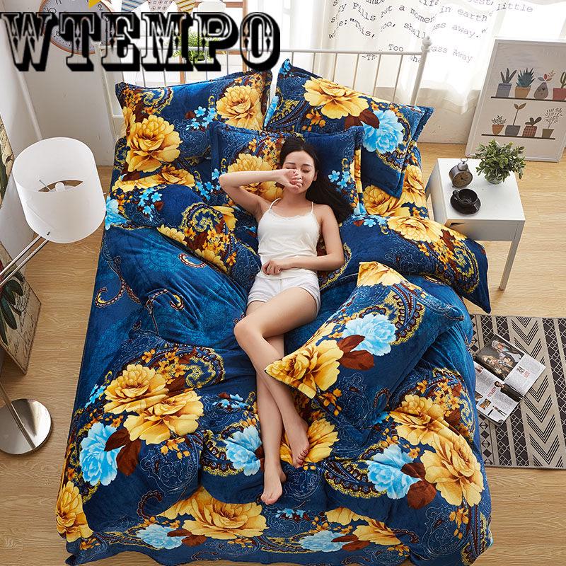 Bedlinens Egyptian  Bedding Set Queen King Size Flat Sheet Duvet Cover Set