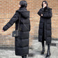 Black Down Padded Jacket Women's Winter Couples Thickened Long Padded Jacket Long From Knee To Ankle