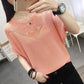 Short Sleeve T-Shirt Ladies Top Summer Women's Trend Design Doll Sleeve Ice Silk Knit Sweater
