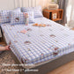 Bed Pillowcase Three-piece Non-slip Fixed Bed Cover Thickened Cotton Breathable Dust-proof Cover Mengsi Protective Cover Double Bed Set