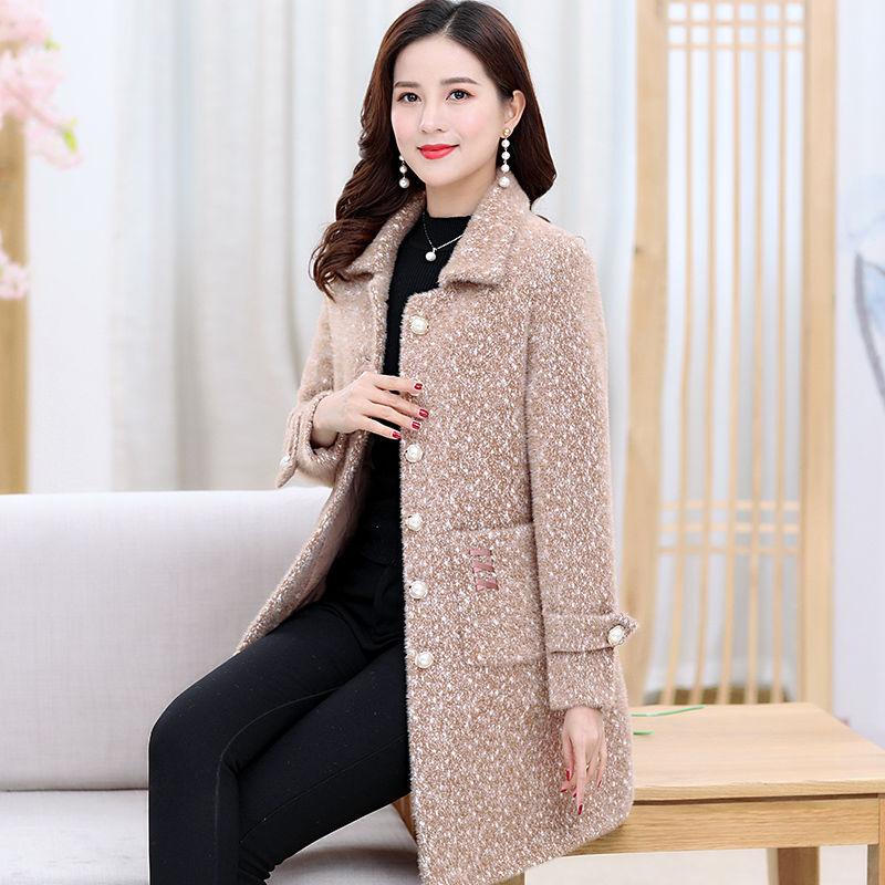 Winter Fashion and Elegant Women's Cotton Coat Mid-length Mink Velvet Thick Warm Fur Coat