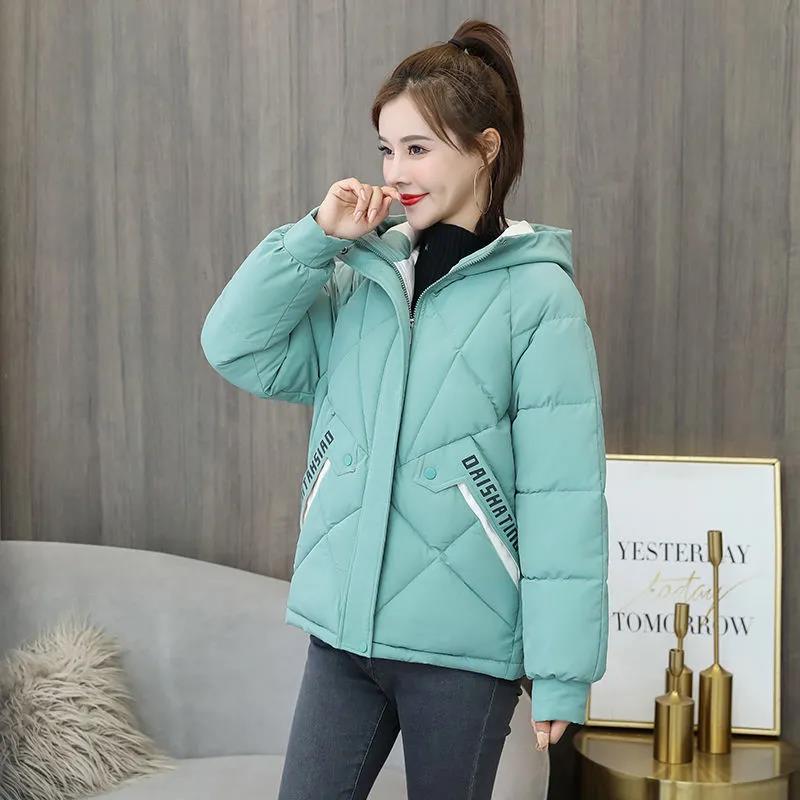 Winter Cotton-padded Jacket Women's Cotton-padded Jacket Women's Short Korean Version of Loose Hooded Thickened Printing Down Padded Jacket