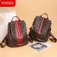 Leather Texture Backpack Female Student Schoolbag Trend Soft Leather Lady Large-capacity Travel Bag