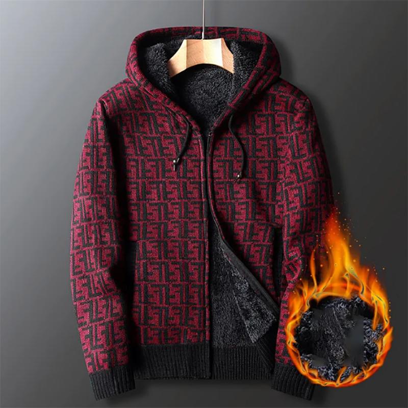 Autumn and Winter Men's Sweater Cardigan Zipper Sweatshirts Loose Knit Sweater Warm Sweater