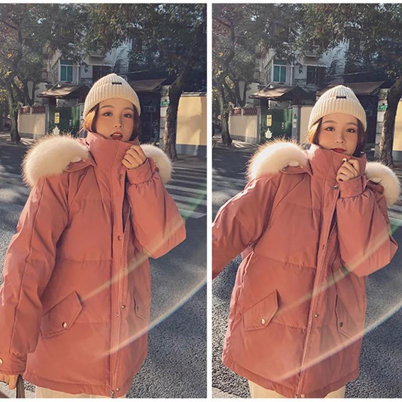 Down Padded Jacket Women's Winter Short Thick Padded Coat Loose Bread Coat Student Korean Style Padded Jacket