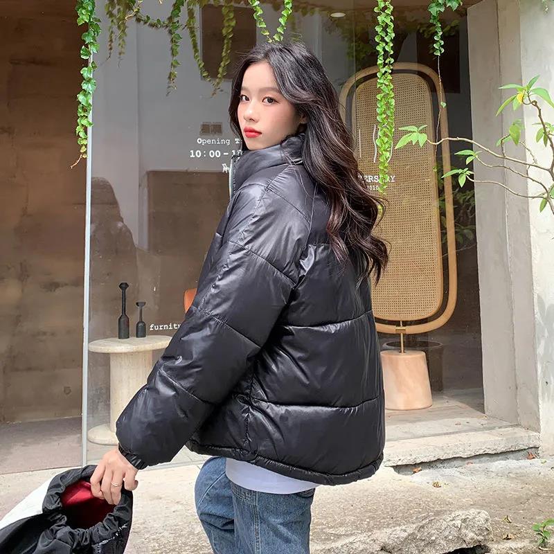 Short Padded Jacket Women's Pearlescent Korean Loose Padded Jacket Student Bread Coat Down Padded Winter Jacket