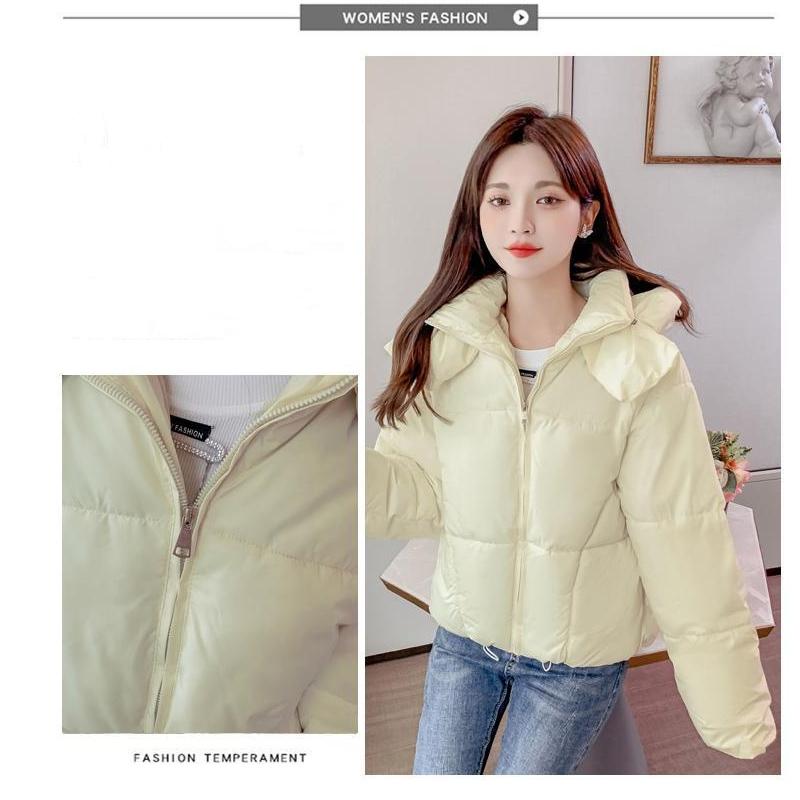 Chic Hooded Cotton Padded Women Parkas  Winter Warm Loose Solid Thicken Female Coats Ladies Zippers Outwear