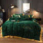 4pcs  Home Textile Bedding Sets Fleece Bedding Set Duvet Cover King Queen Winter Quilt Cover Set
