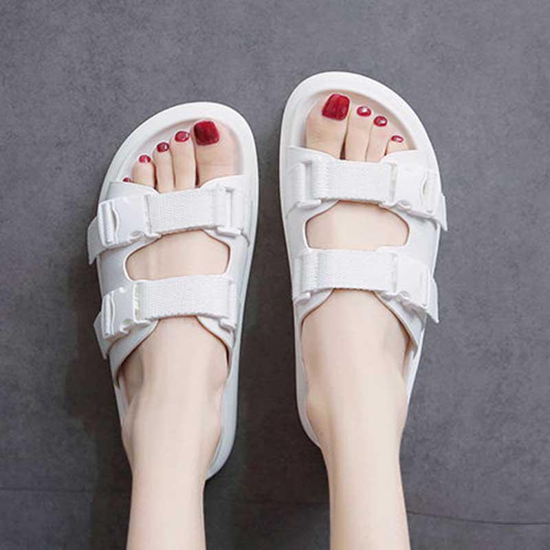 Size35-40 Summer Women Slippers Bohemian Beach Waterproof Slippers Wedge Platform Crystal Letter Sandals Outdoor High Heels
