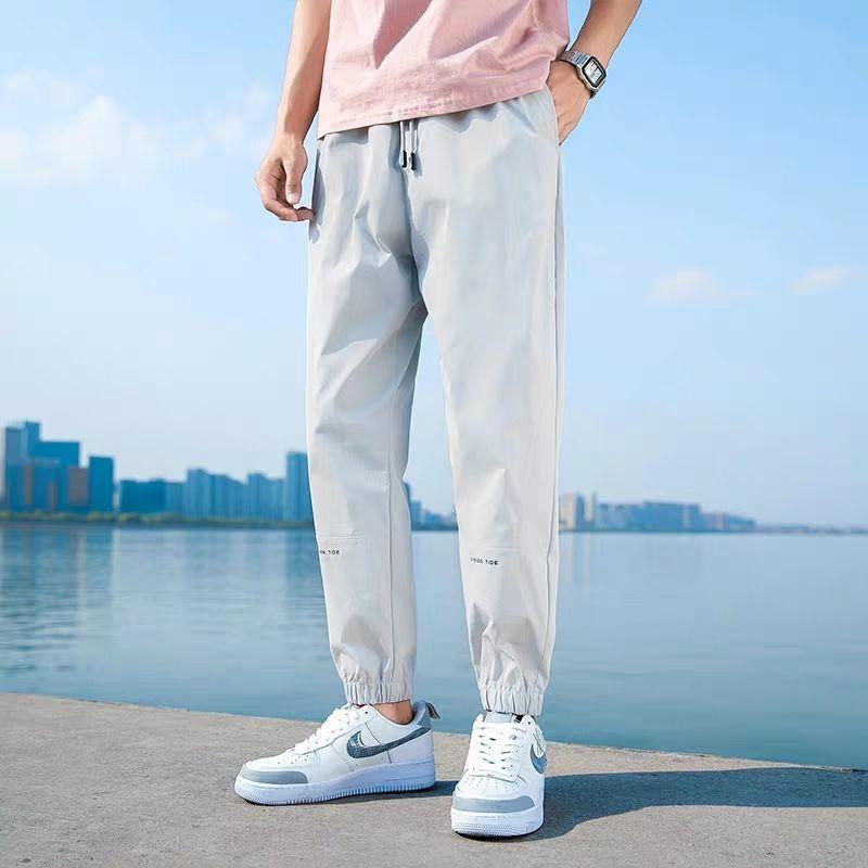 Pants Men's Summer Thin Casual Pants Men's Harlan Trousers Cropped Feet Loose Sweatpants