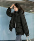 Korean Fashion Ladies Down Jacket Fox Fur Collar Thick Bread Jacket White Duck Down Short Down Jacket