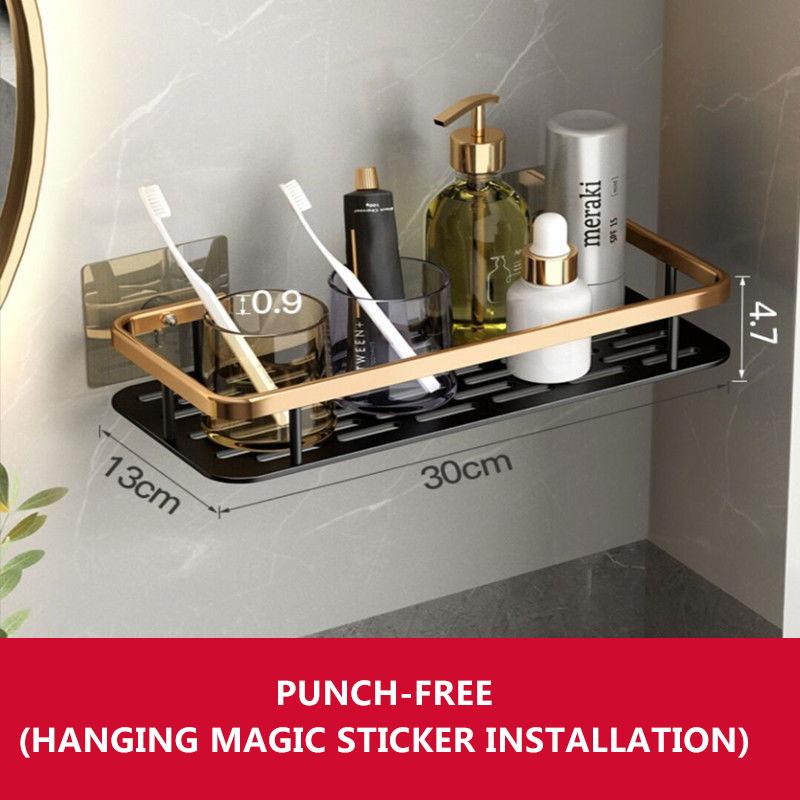 Bathroom Shelves Perforated-Free Toilet Storage Shelf Toiletries Wall Mount Storage Rack Kitchen Organizer Cosmetic Cabinet Storage Rack