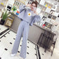 Hooded Long-sleeved Loose Warm Hoodie + Wide-leg Trousers Casual Two-piece Women's Thin Suit Is Simple Lightweight and Comfortable