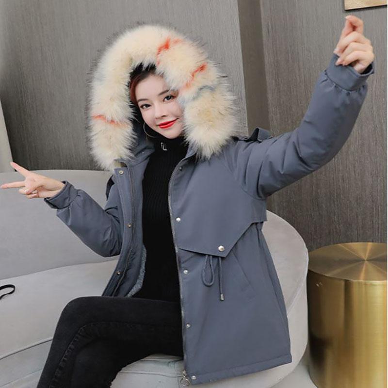 Winter Women's Cotton Jacket Jacket Mid-length Large Fur Collar Plus Down Jacket Thickening Plus Down Jacket