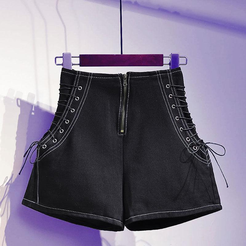 Korean Version of Denim Shorts Women Summer Plus Size Fat Girls Loose High Waist Wide Leg A- Pants Hip Pants
