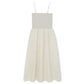 Female Spring and Summer French Elegant Super Xiansen Soft Snow Textile Long V-neck White Suspender Dress