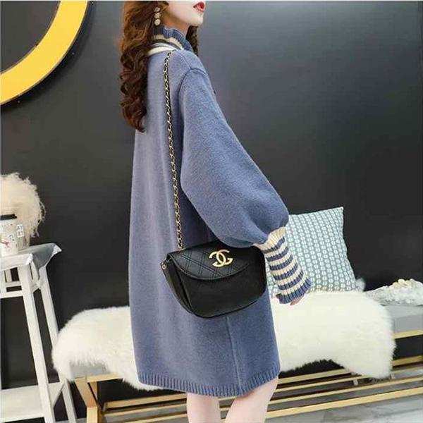 Pregnant Women's Knitted Bottoming Skirt Autumn and Winter Clothes Go Out Thick Fashion Sweater Loose Mid-length Postpartum Dress