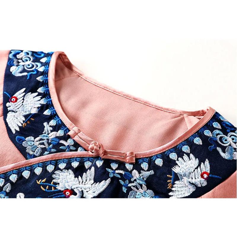 Improved Cheongsam Top Ladies Antique Embroidery Retro Buckle Short Tang Suit Shirt