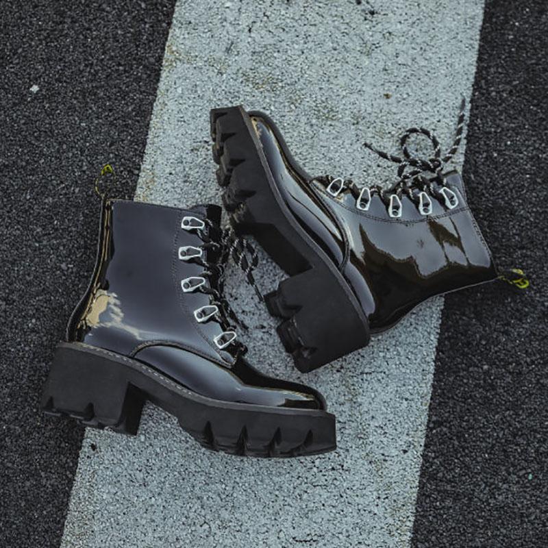 Martin Boots Female British Style Leather Comfortable Thin Style All-match Thin Spring and Autumn Single Boots
