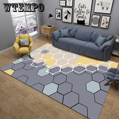 Geometric Large Sizes Living Room Carpets Bedroom  Absorb Water Rugs Mat Home Decoration
