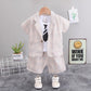 Boys Small Suit Three-piece Summer New Short-sleeved Suit Baby Handsome Shorts British Style Sub-suit Tide