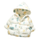 Plus Velvet Autumn and Winter Children's Padded Jacket Girls Hooded Padded Jacket 0-4 Years Old Warm Cotton Jacket Down Jacket