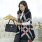 Shawl Cloak Female Autumn and Winter Thick Warmth Shawl Windproof Buckle Temperament Shawl Can Be Worn Shawl Scarf Dual-use