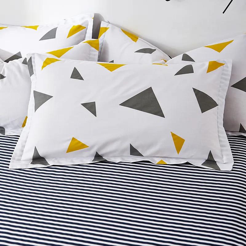 Pure Cotton Twill Pillowcases A Pair of Student Dormitory Simple Printing Pillowcases Double Bedroom Pillowcases