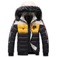 Men's Padded Jacket Men's Thicked Warm Padded Jacket with Detachable Hood Youth Bread Clothes Stand-up Collar Fashion Jacket Men