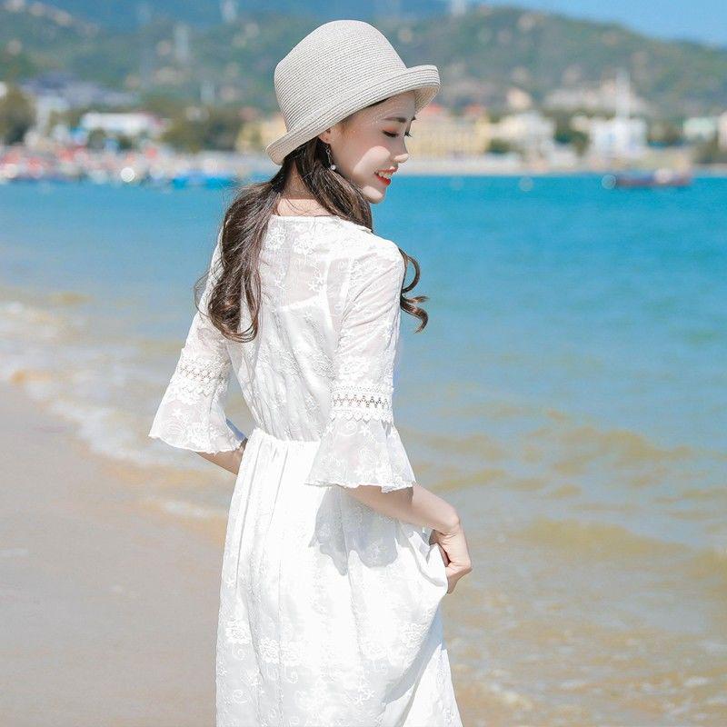 WTEMPO Vacation Beach Skirt Female Summer Chiffon Dress Seaside Skirt